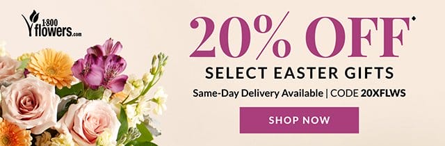 20% OFF SELECT EASTER GIFTS – Same-Day Delivery Available – CODE 20XFLWS – SHOP NOW
