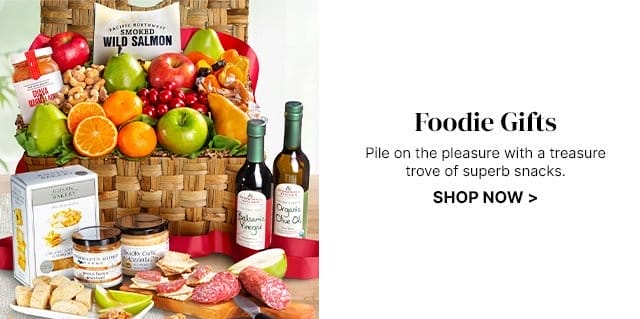 Foodie Gifts - Pile on the pleasure with a treasure trove of superb snacks.