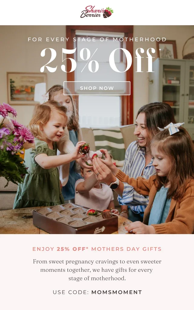 25% OFF SHOP NOW USE CODE MOMSMOMENT