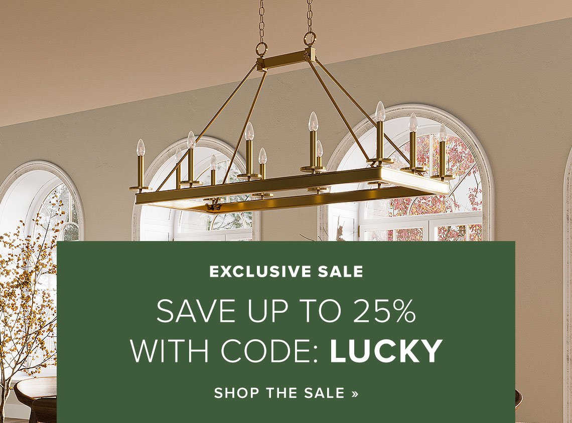 Save up to 25% on top brands and designers with code LUCKY