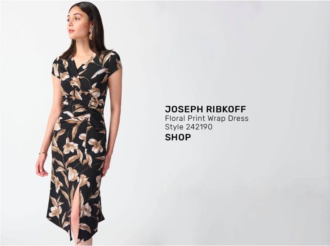 Floral Print Wrap Dress Style 242190