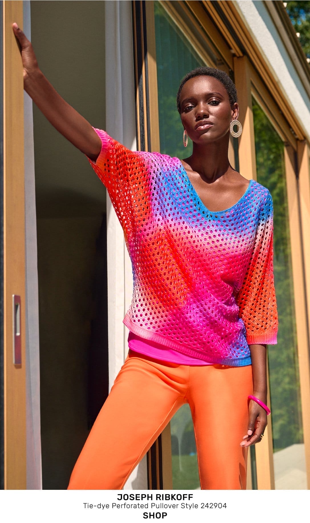 Tie-dye Perforated Pullover Style 242904
