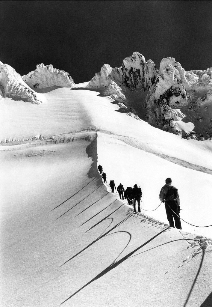 Image of Mazamas Making Their Way up the Hogsback towards the Summit of Mt. Hood, 1963