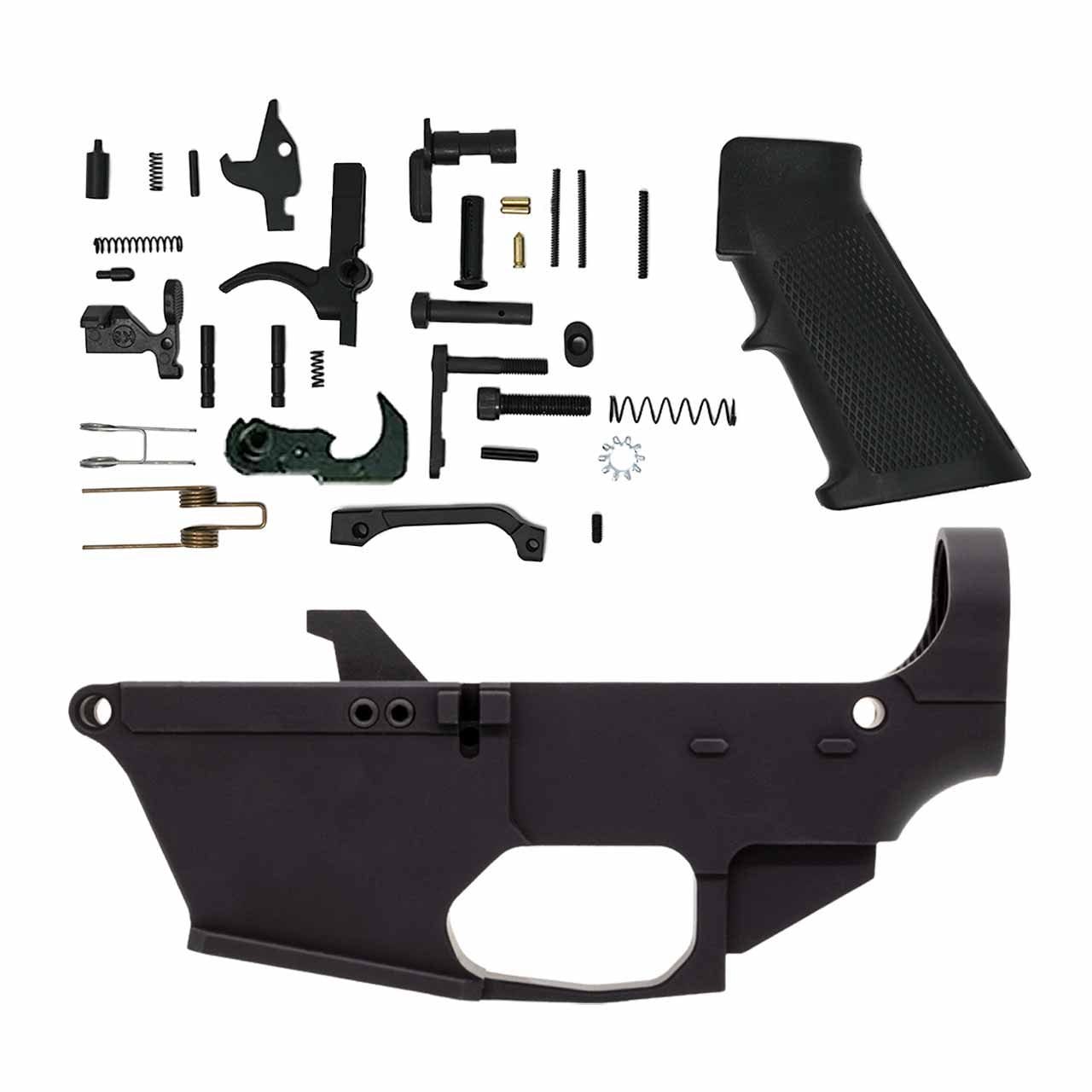 Image of AR9 80% Lower and Mil-Spec AR15 Lower Parts Kit (w/ Hammer and Trigger)