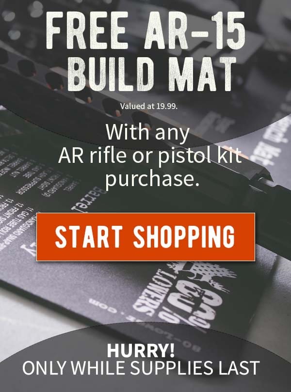 Free build mat with AR rifle or pistol kit purchase
