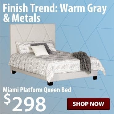 Queen platform bed at \\$298