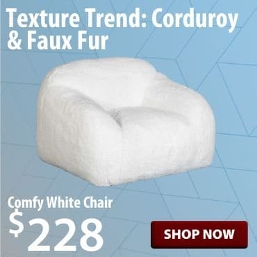 Comfy white chair at \\$228