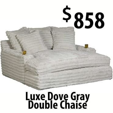 Luxe double chaise in grey at \\$858