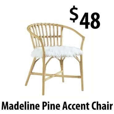 Madeline pine accent chair \\$48