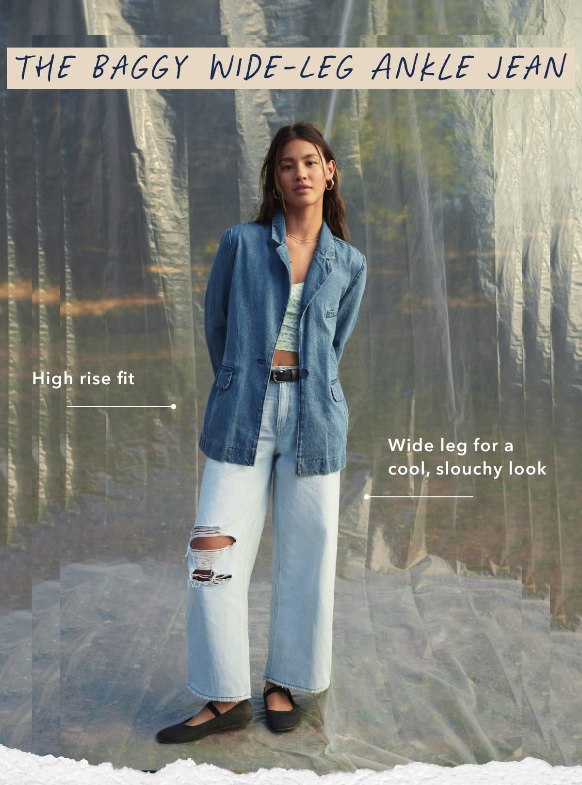 The Baggy Wide-Leg Ankle Jean | High rise fit | Wide leg for a cool, slouchy look