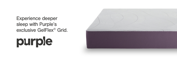 Experience deeper sleep with Purple's exclusive GelFlex Grid purple