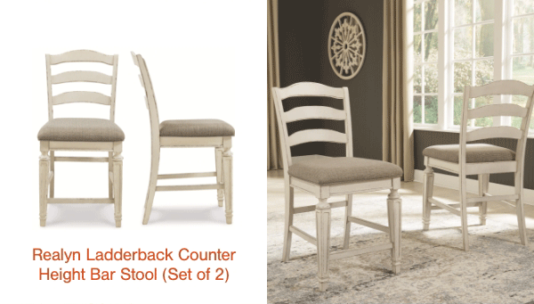 Realyn Ladderback Counter Height Bar Stool (Set of 2) 