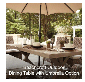 beachcroft outdoor dining table with umbrella option