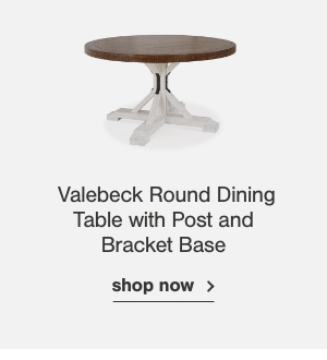 Valebeck Round Dining Table with Post and Bracket Base Shop now