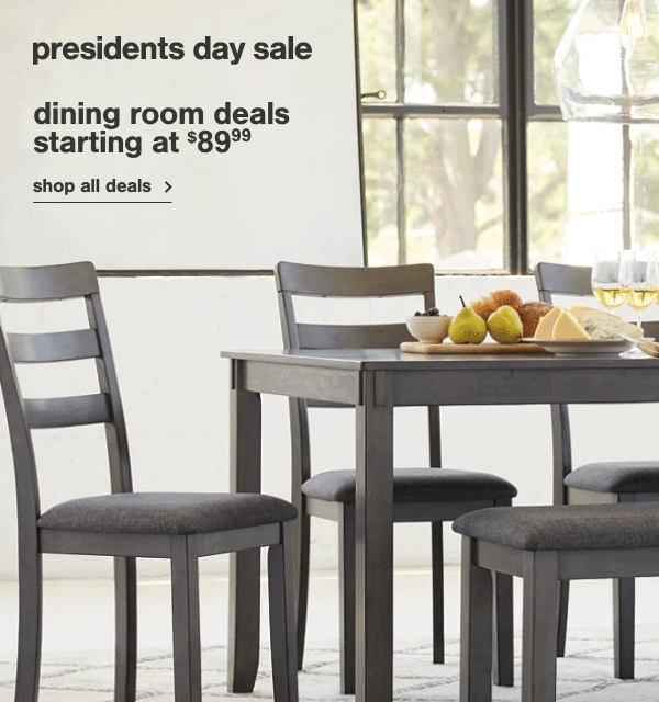 presidents day sale dining room deals starting at \\$89.99 shop all deals