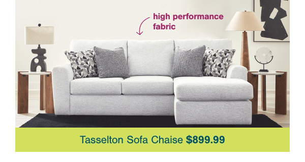 High Performance Fabric Tasselton Sofa Chaise \\$899.99