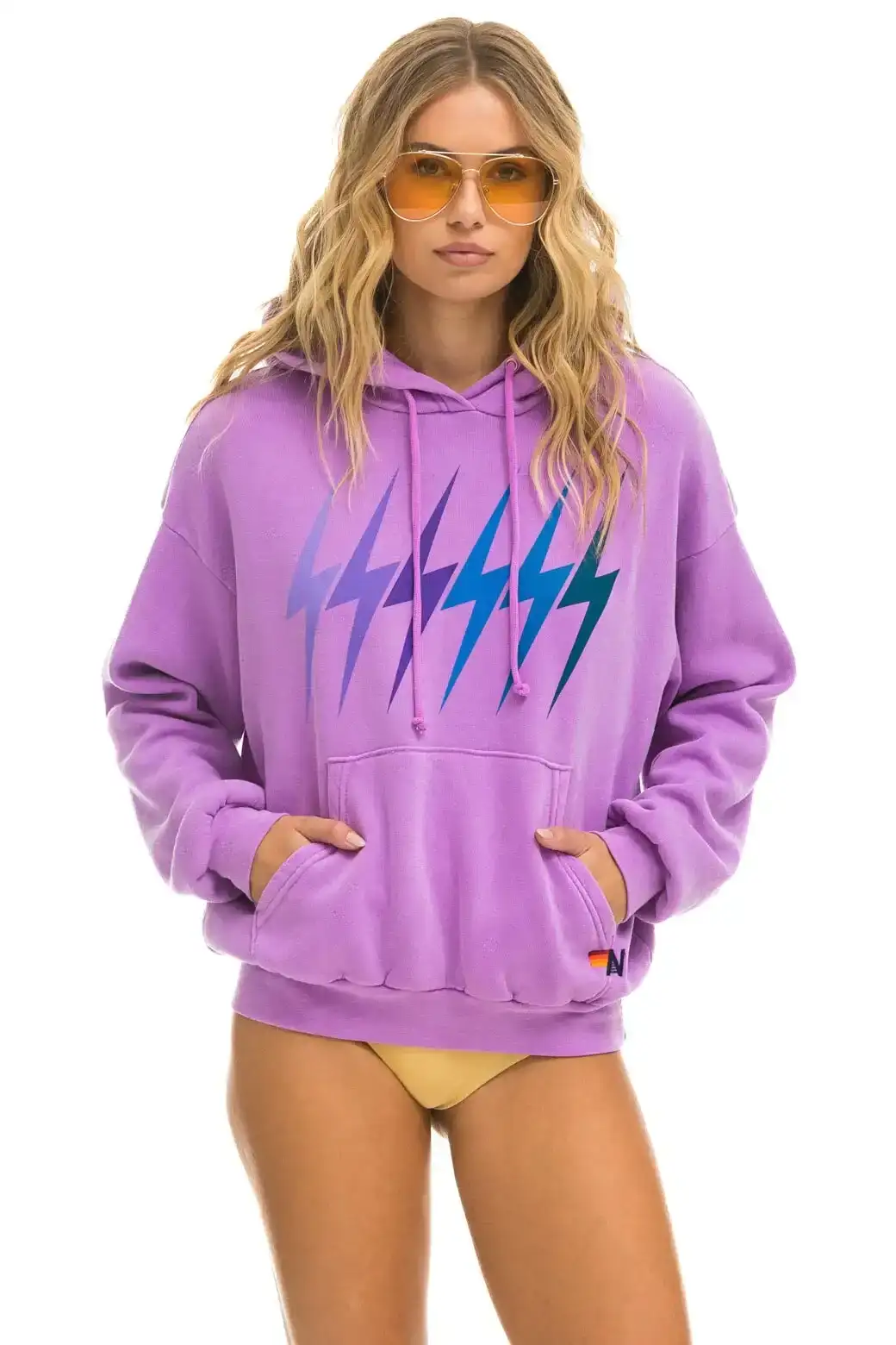 Image of BOLT GRADIENT RELAXED PULLOVER HOODIE - NEON PURPLE // PURPLE