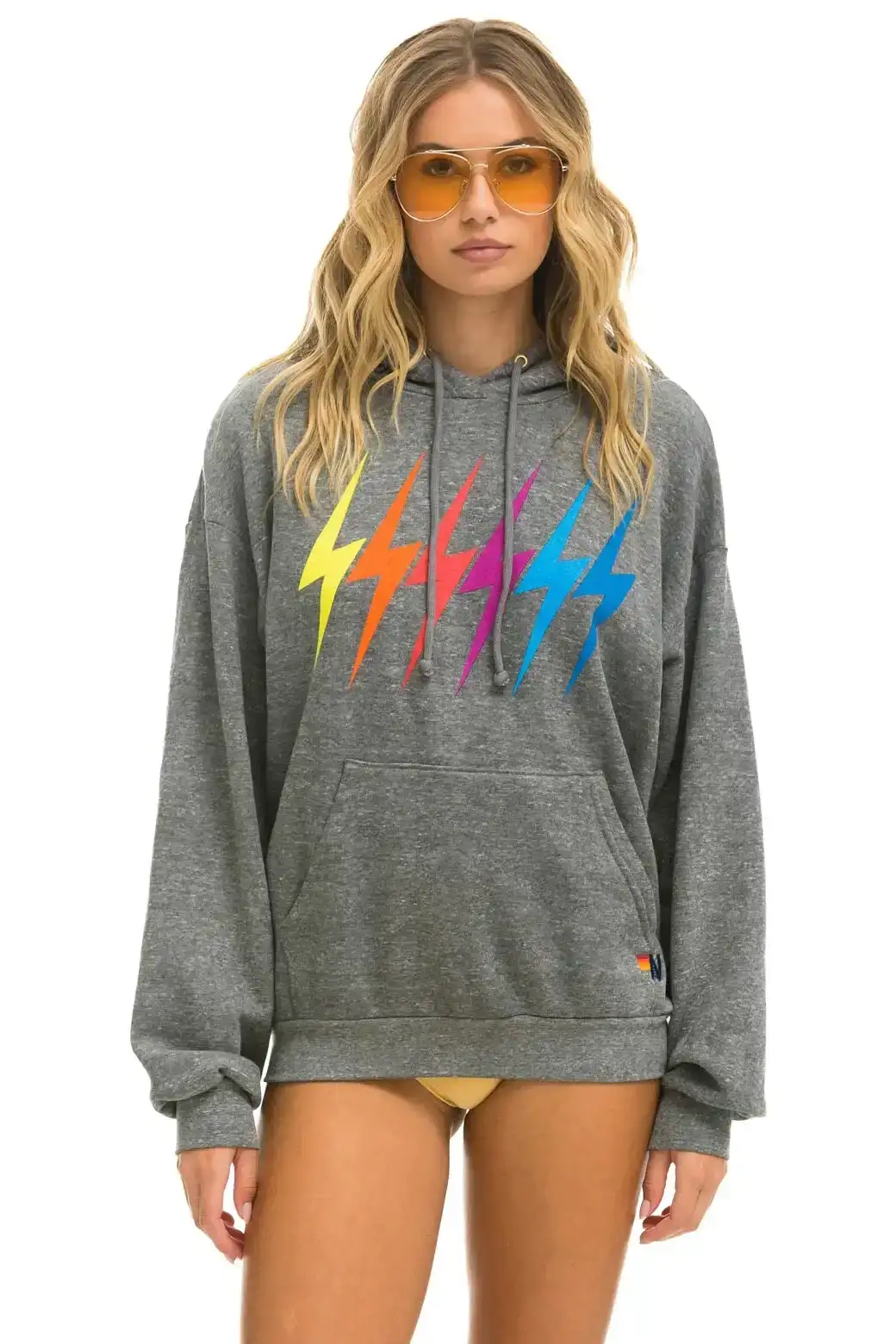Image of BOLT GRADIENT RELAXED PULLOVER HOODIE - HEATHER // RAINBOW