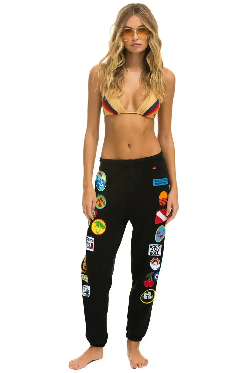 Image of VINTAGE PATCH SWEATPANTS - BLACK