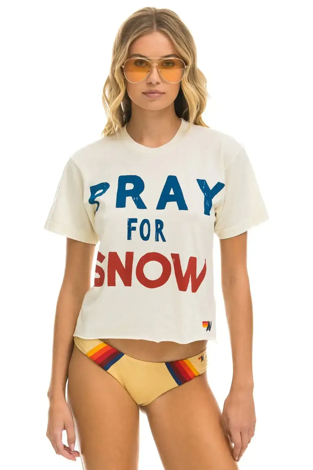 Image of PRAY FOR SNOW BOYFRIEND TEE - VINTAGE WHITE