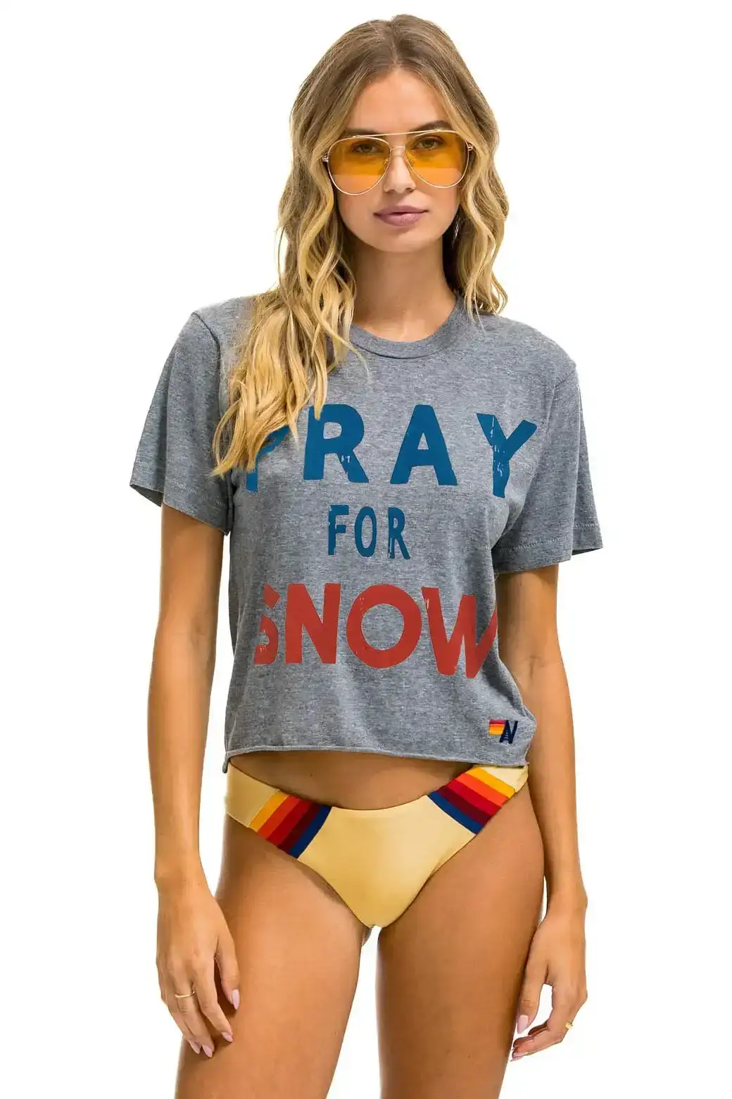 Image of PRAY FOR SNOW BOYFRIEND TEE - HEATHER