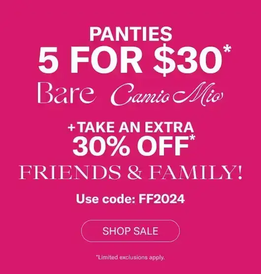 5 For \\$30 Panties Ends Tomorrow