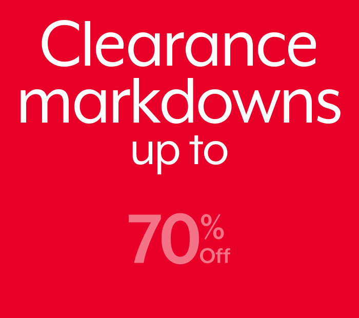 Clearance markdowns up to 70% off