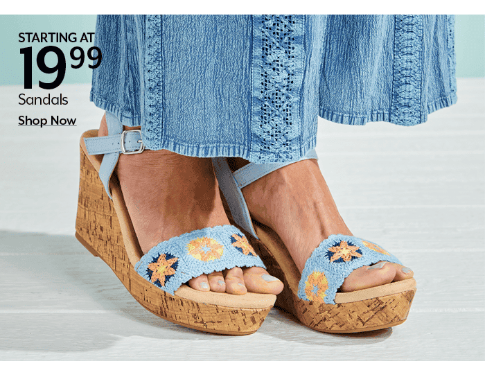 Starting at 19.99 Sandals