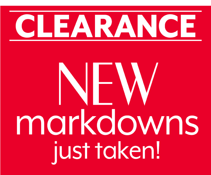 Clearance - New markdowns every week!