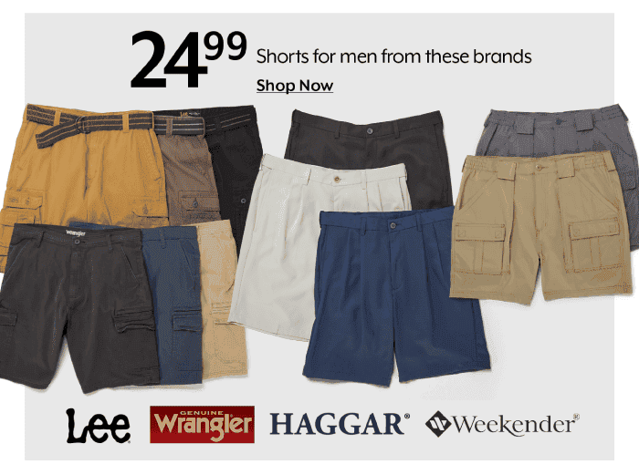 24.99 Shorts for men from these brands