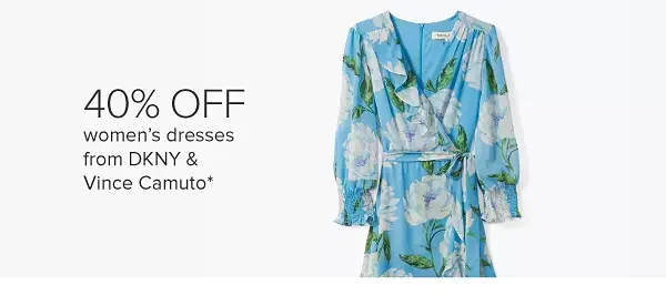 A blue floral dress. 40% off women's designer dresses.