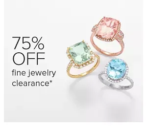 Gemstone rings in pink, green and blue. 75% off fine jewelry clearance.