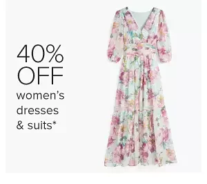 A floral women's dress. 40% off women's dresses and suits.