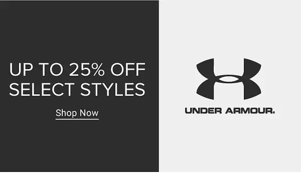 Up to 25% off select styles from Under Armour. Shop now.