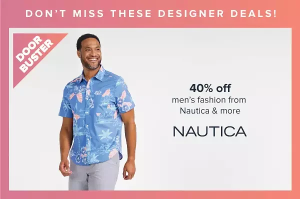 50% off men's fashion from Nautica & more. Image of a man in a collared shirt and pants. Shop now.