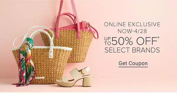 Now to April 28. Up to 40% off select brands. Get coupon.