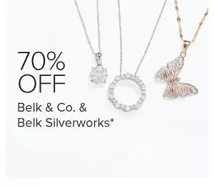 Image of three necklaces. 70% off Belk and Co. and Belk Silverworks.
