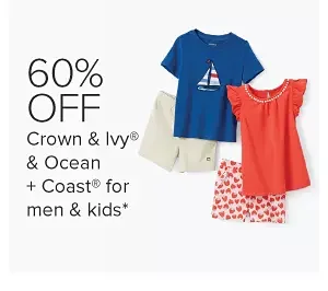60% off Crown & Ivy & Ocean + Coast for men & kids