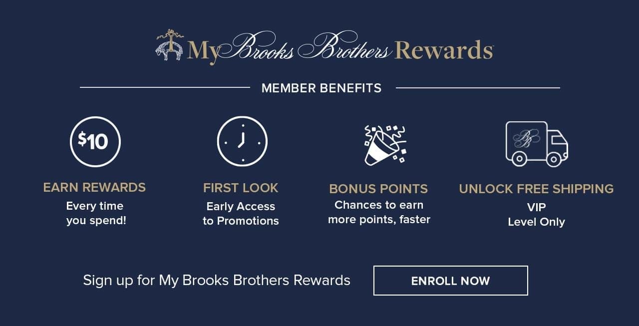 Sign up for My Brooks Brothers Rewards