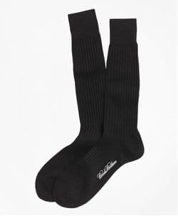 Egyptian Cotton Ribbed Crew Socks