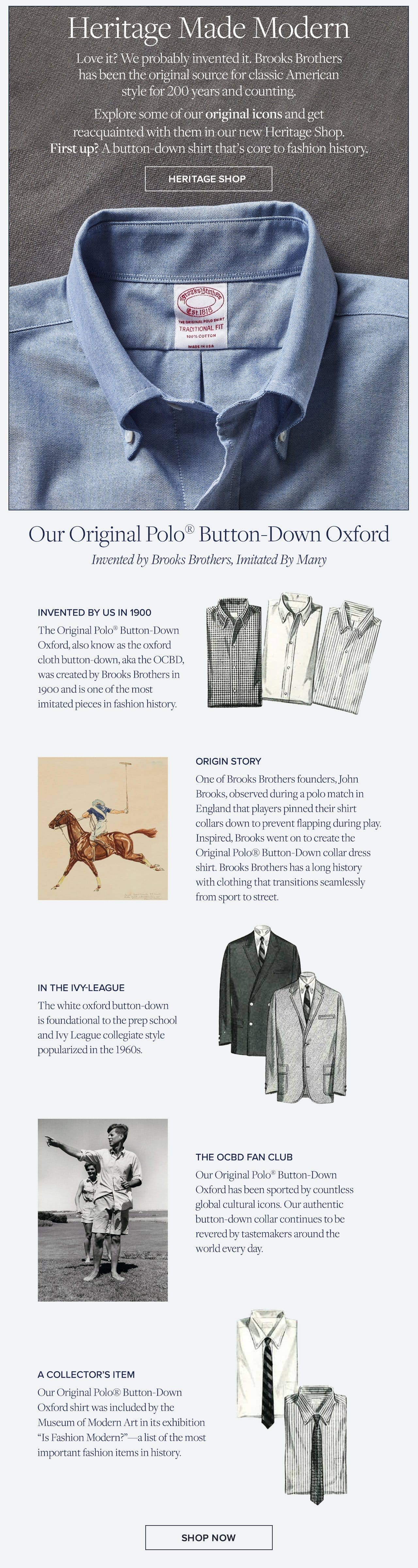 Our Original Polo Button-Down Oxford Invented by Brooks Brothers, Imitated By Many