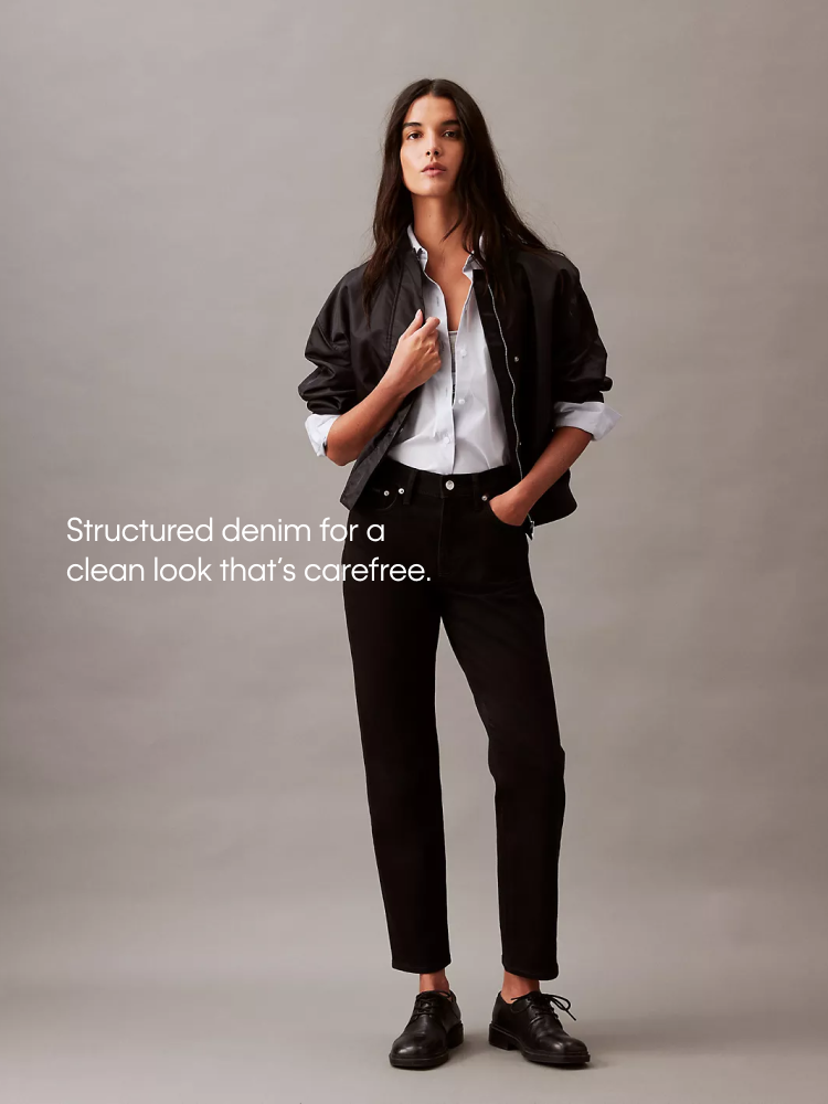 Structured denim for a clean look that;s creative
