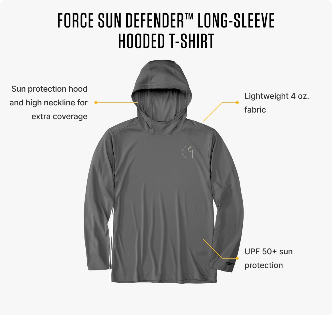 FORCE SUN DEFENDER™ LONG-SLEEVE HOODED T-SHIRT