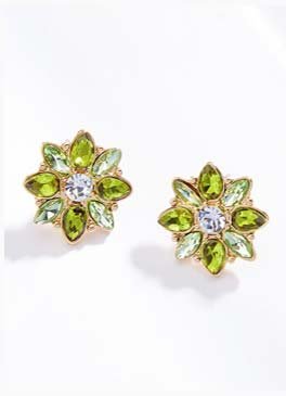 Shop green glass flower earrings