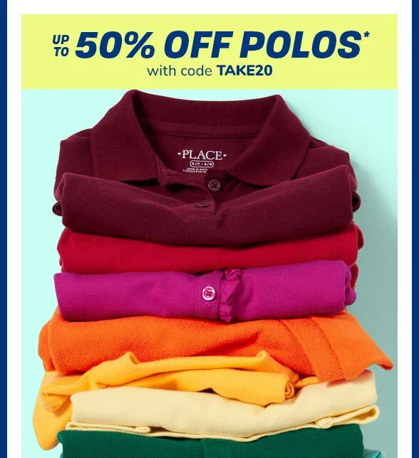 Up to 50% off All Polos