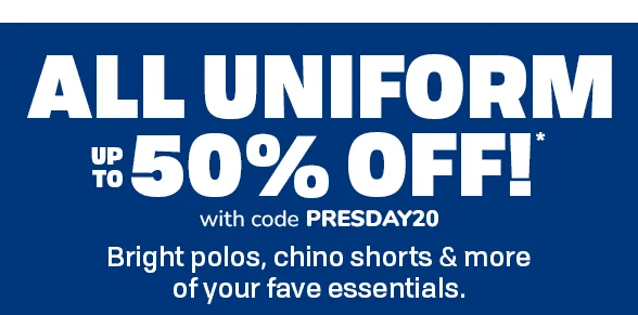 Up to 50% off All Uniform