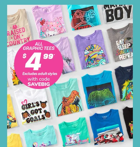 \\$4.99 All Graphic Tees 