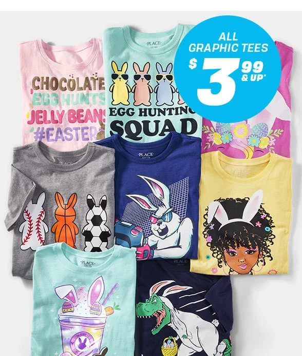 \\$3.99 & Up All Graphic Tees 