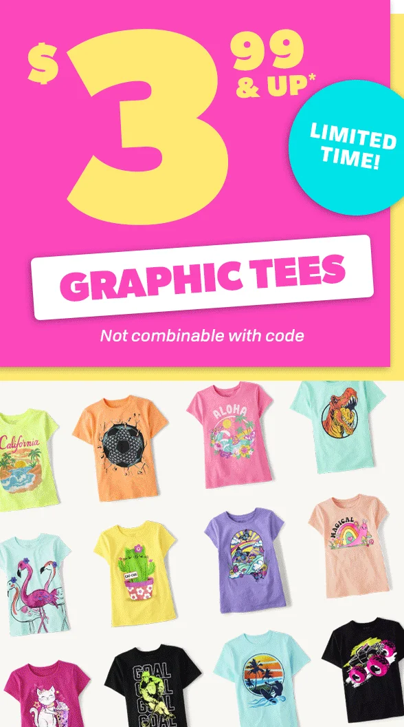 \\$3.99 & Up All Graphic Tees