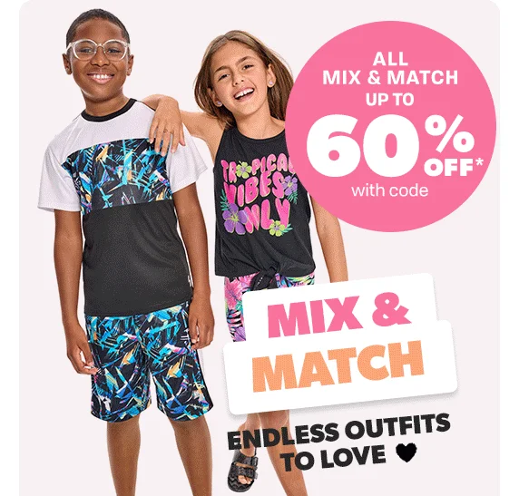 Up to 60% off All Mix & Match 
